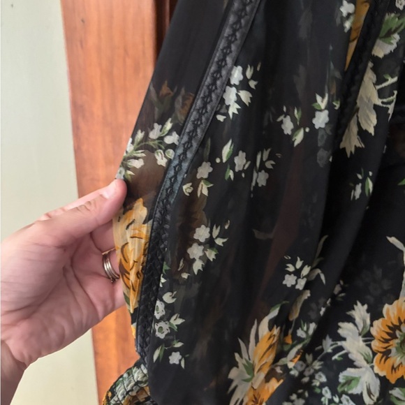 ASOS Curve Black and Gold Wrap Tie Blouse - Picture 2 of 8